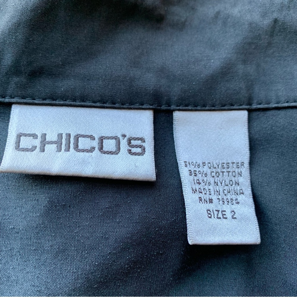 Chico’s Black Windbreaker Jacket with Hood * Large / 12 - Picture 14 of 16